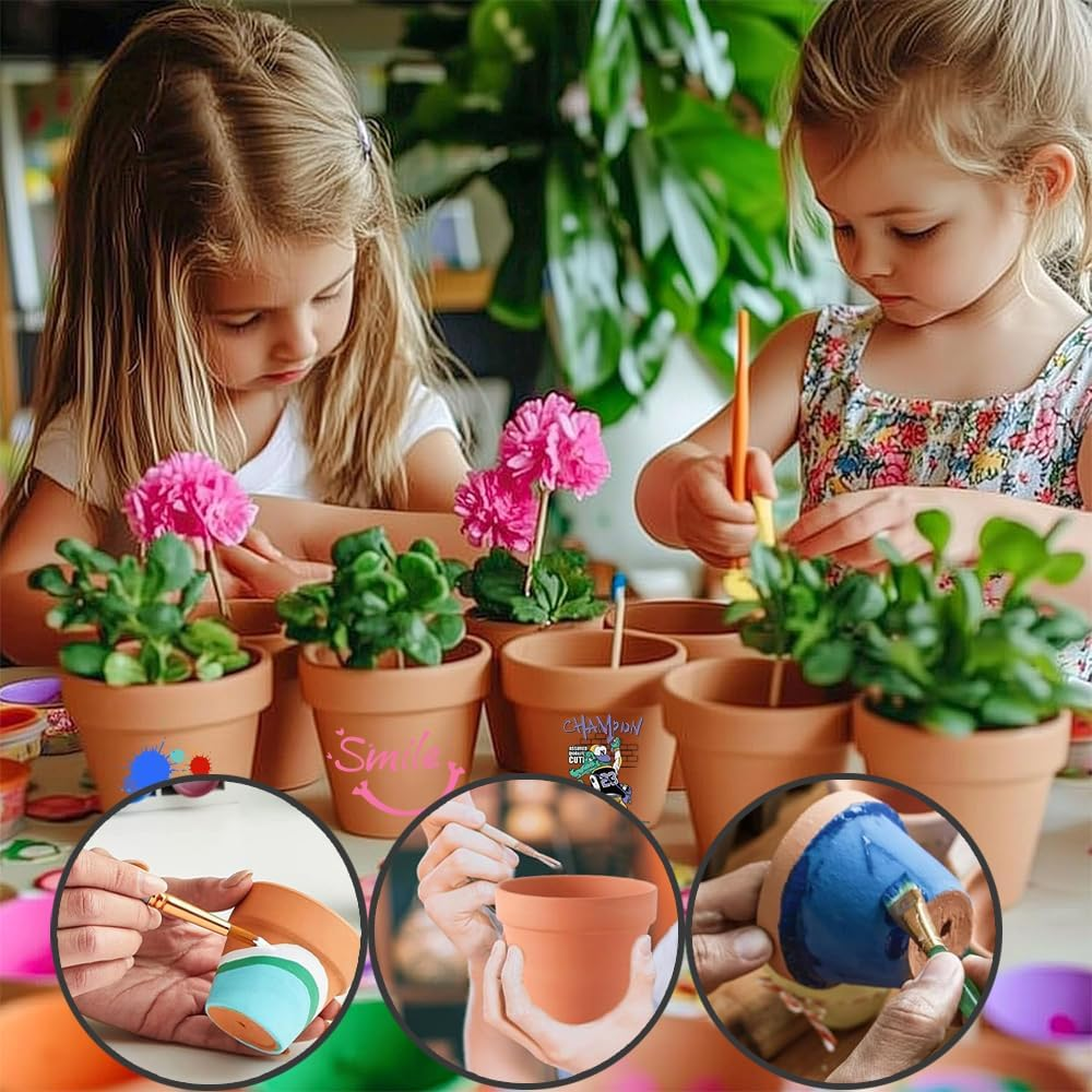 Pack of 12 7 X 6 Cm Terracotta Pots, Small Clay Pots with Drainage Hole, Small Clay Pots for Crafts, Mini Terracotta Clay Pots, Reusable Clay Pot, Terracotta Flower Pot Plants for Room Office