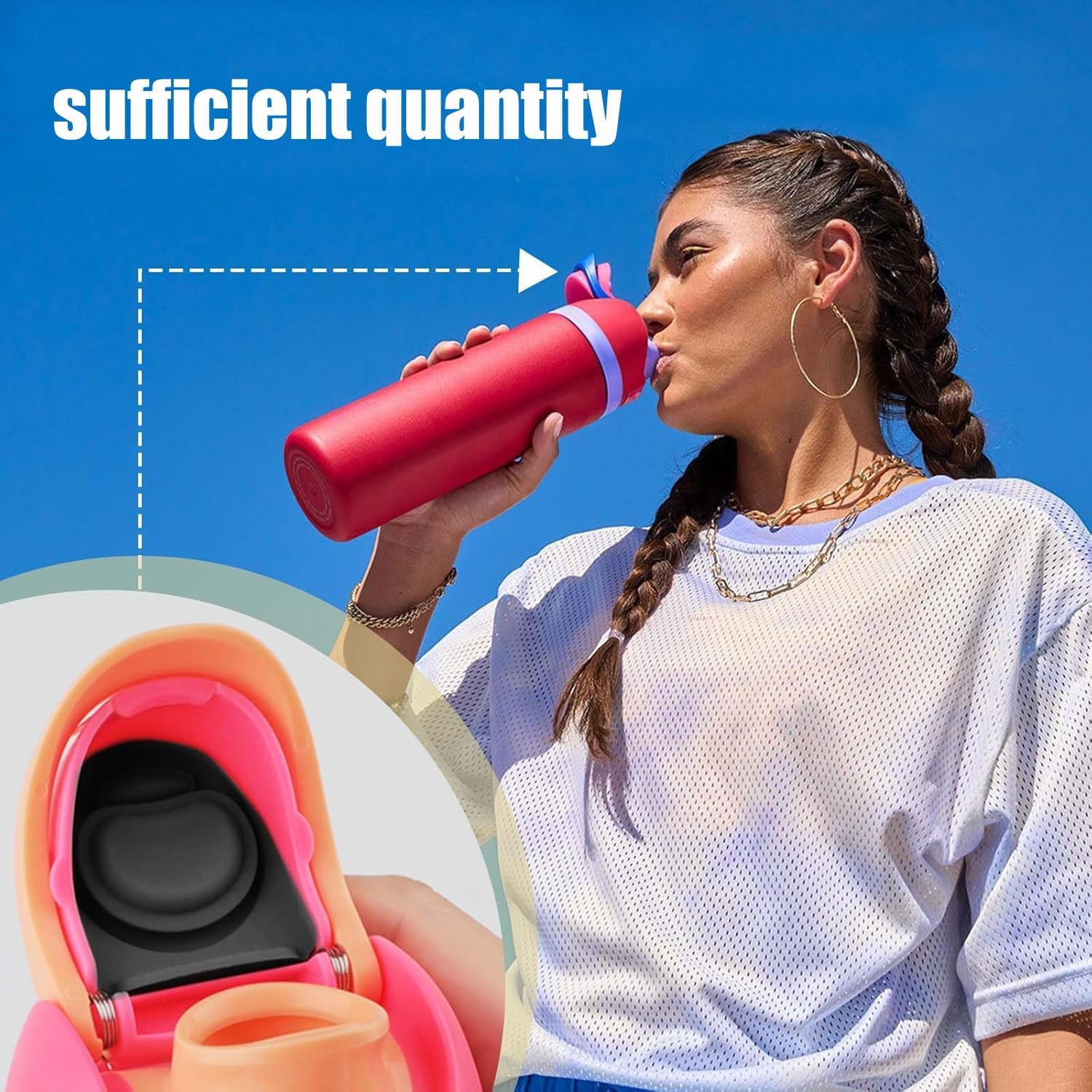 Silicone Seal Stopper Replacement, Mtxorvix 8Pcs for Owala Freesip Water Bottle Lid, Easy to Install And, Silicone Materials, Practicality, Compatible for anti Spill Lid Stopper image number 4