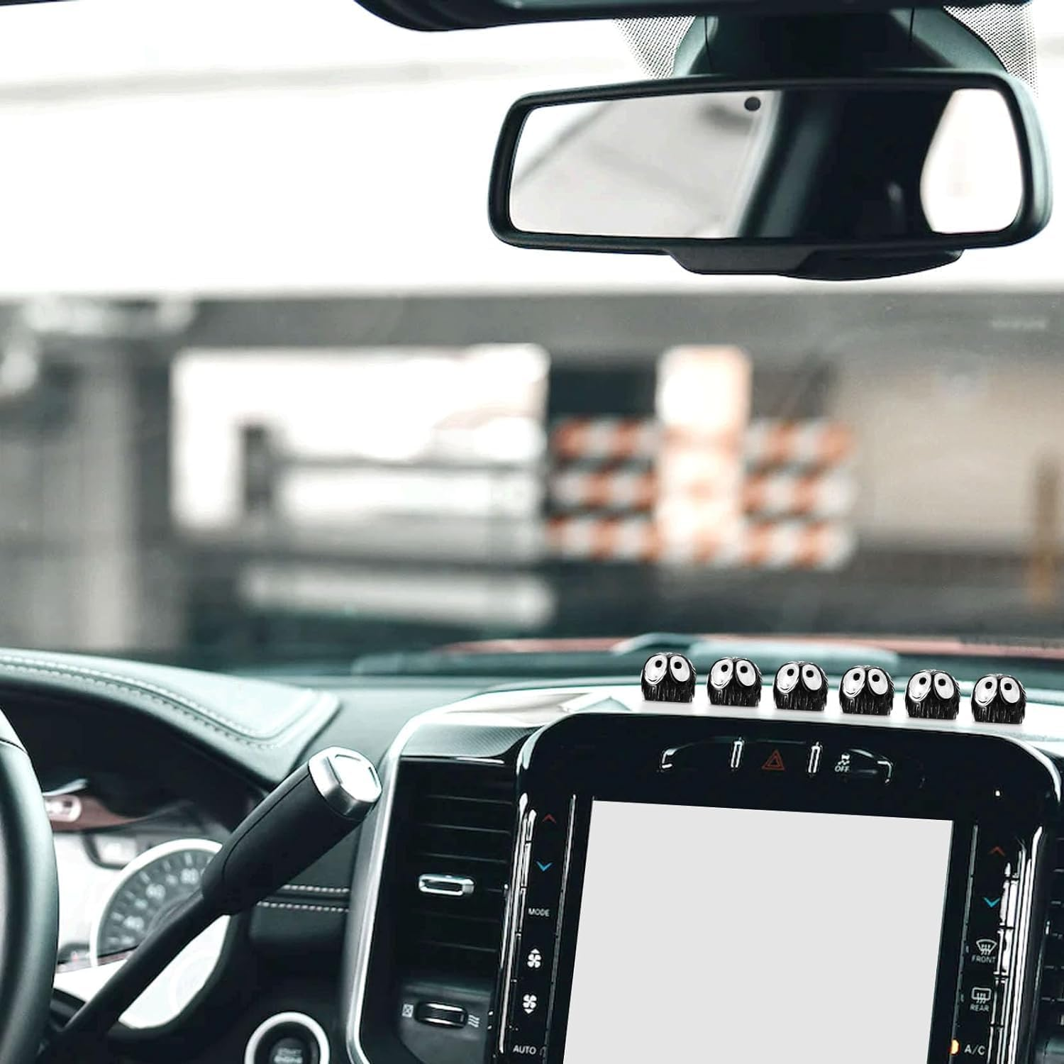 Soot Sprite Car Rearview Mirror - 25 Pcs Anime Cartoon Soot Sprites Accessories for Car Interior Decoration Dashboard Car Ornament Funny Gifts image number 2