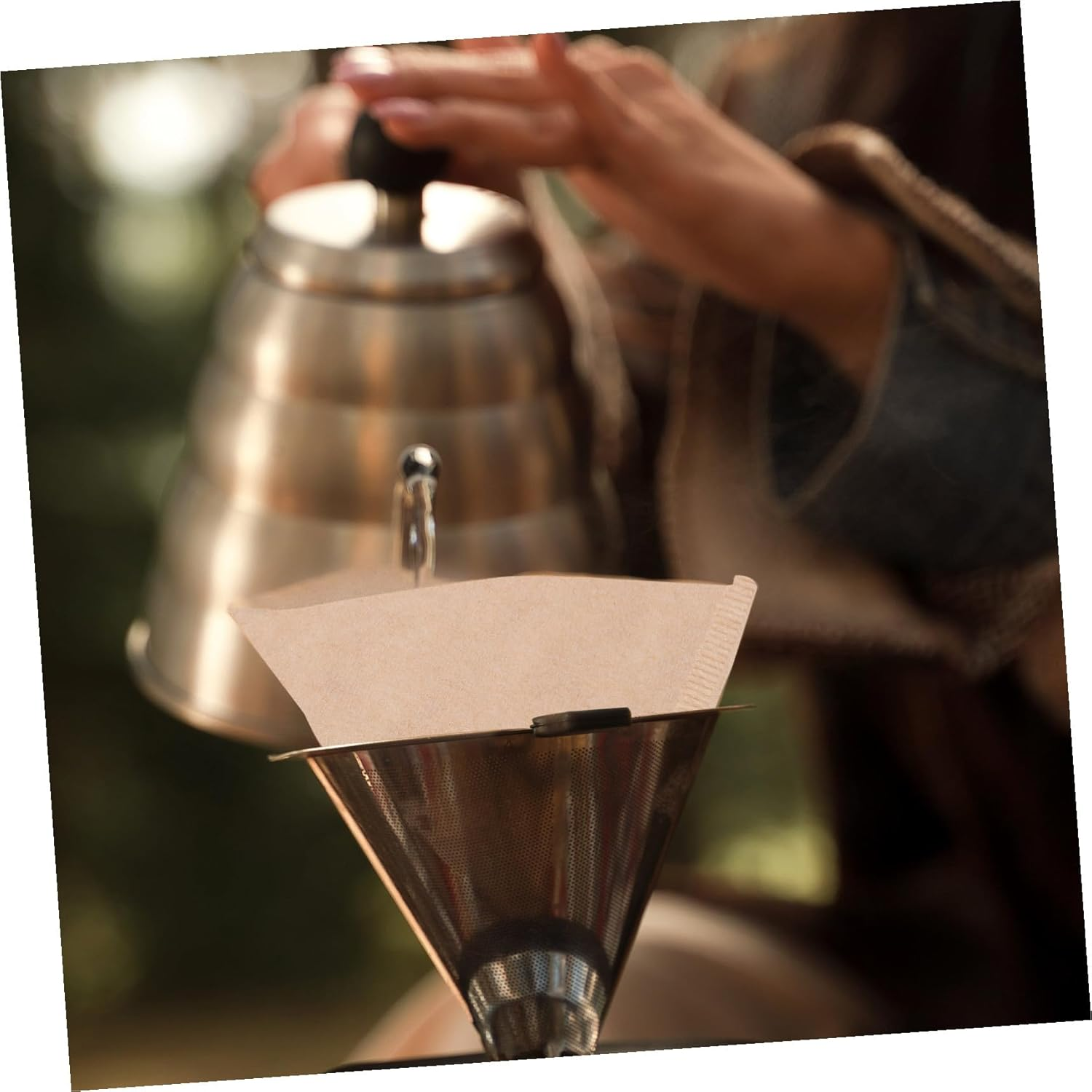 Gadpiparty 40Pcs Unbleached Paper Filters for Espresso Filter Paper Pads Compatible Drip Coffee Machines and Hand Brewing image number 2