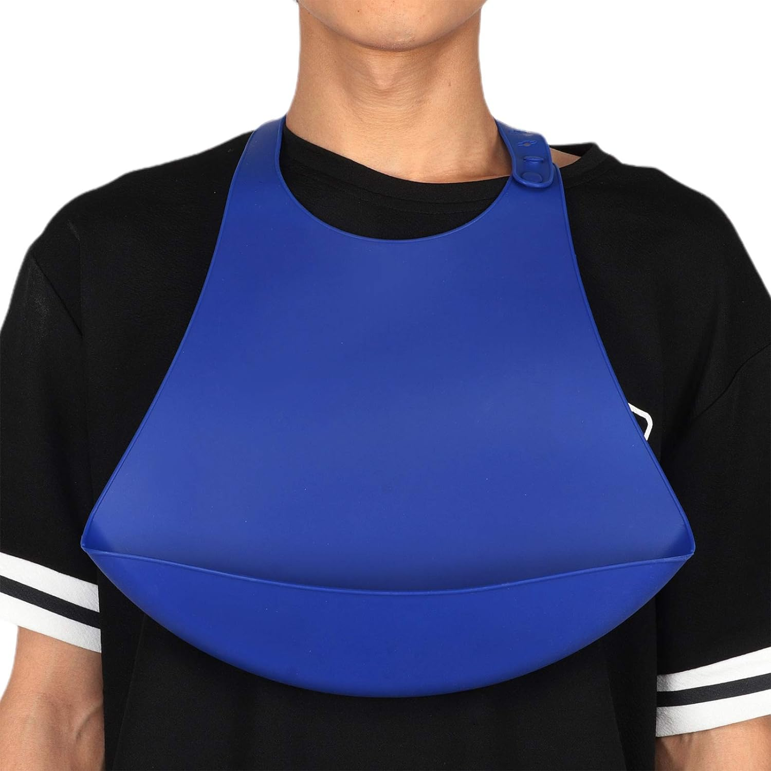 Adult Bib Portable Adjustable Silicone Dinning Eating Clothe Anti-Staining Pocket Anti-Staining Pocket for Elder image number 2