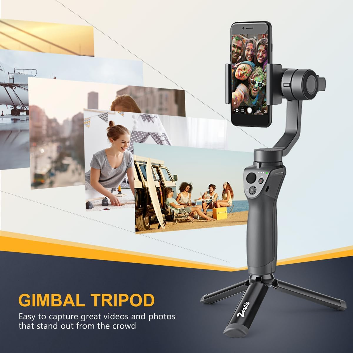 Zeadio Metal Mini Tripod, Desktop Tabletop Stand Tripod with 1/4 Inch Screw for Smooth 4, Osmo Mobile, Vimble 2, Gimble Handle Grip Stabilizer and All Cameras image number 4