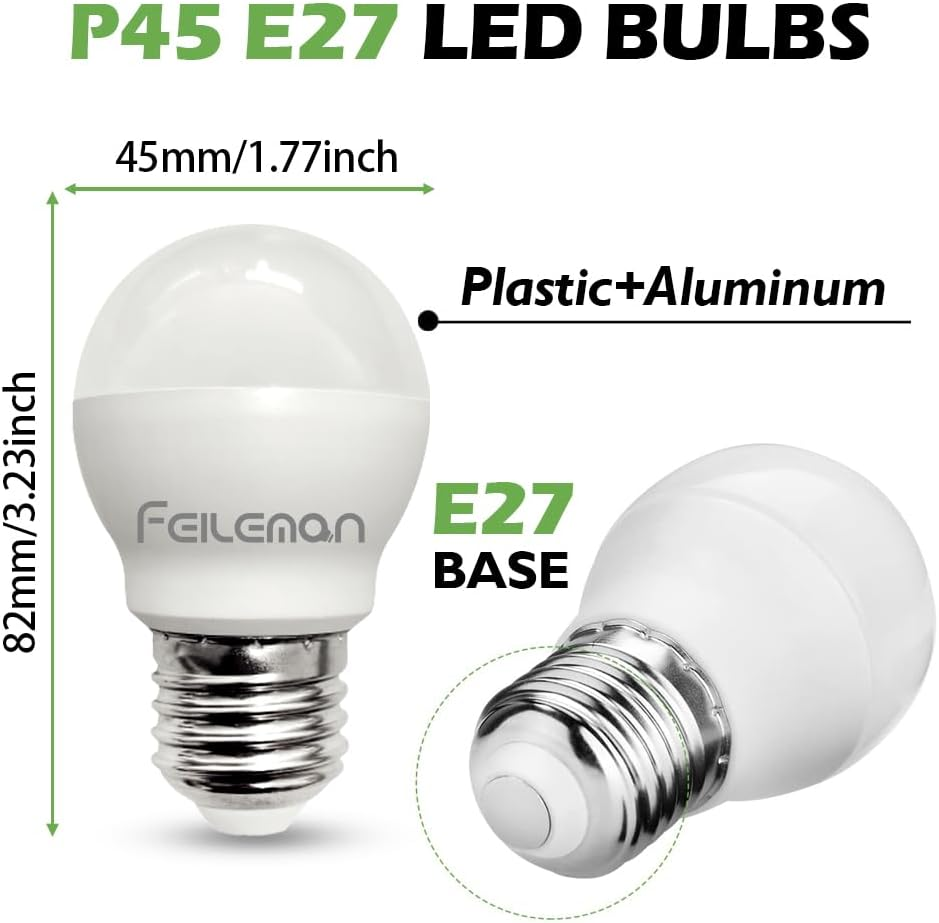 E27 LED Light Bulbs P45/G45 Super Bright 8W Replaces (70W Incandescent Bulb) 880LM 2700K Warm White 360 Degree Light Angle 240V Light Bulb Spherical Energy Saving Lamp 6Pack image number 3