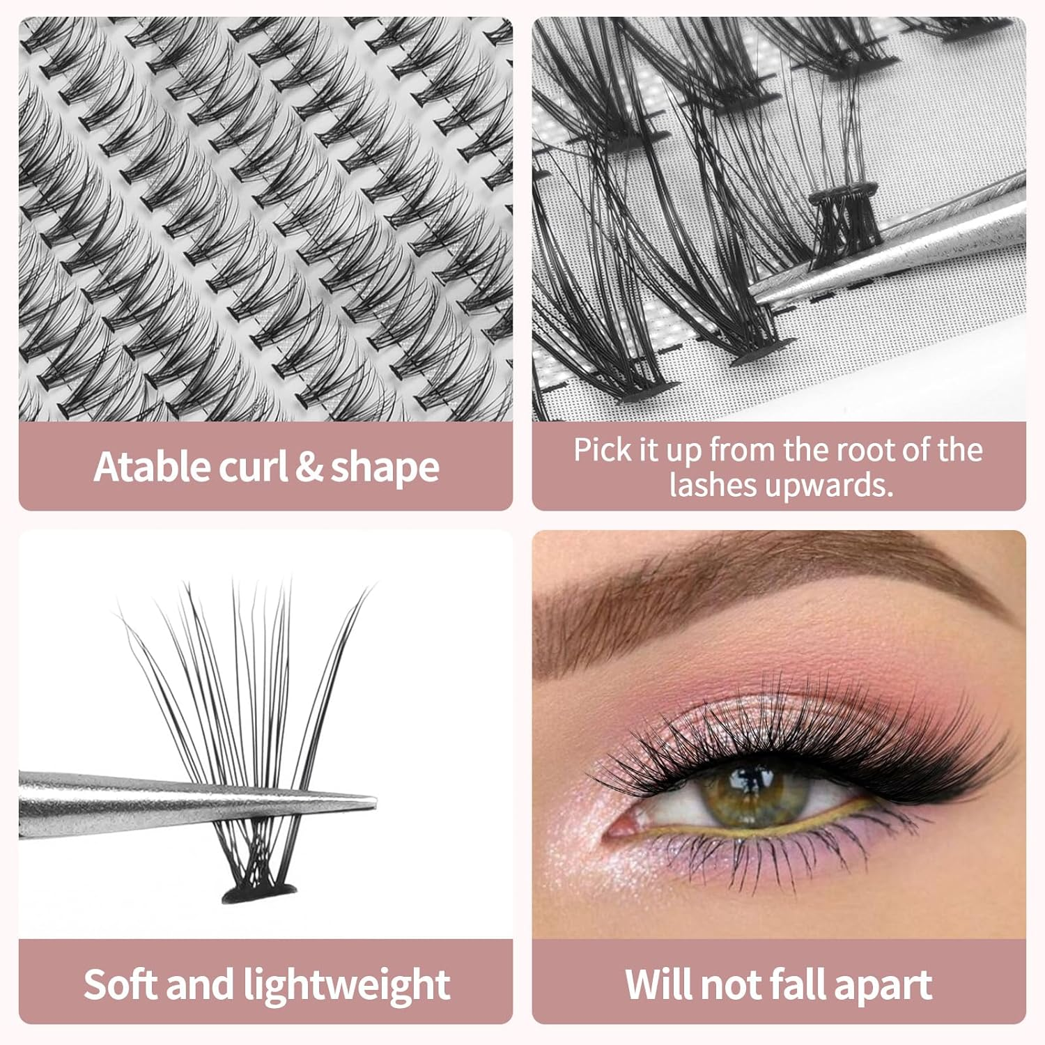 MAGEFY Eyelashes Cluster 10D 0.07C Lash Clusters 9-13Mm Individual Lashe Extension Reusable Eyelashes Clusters image number 4