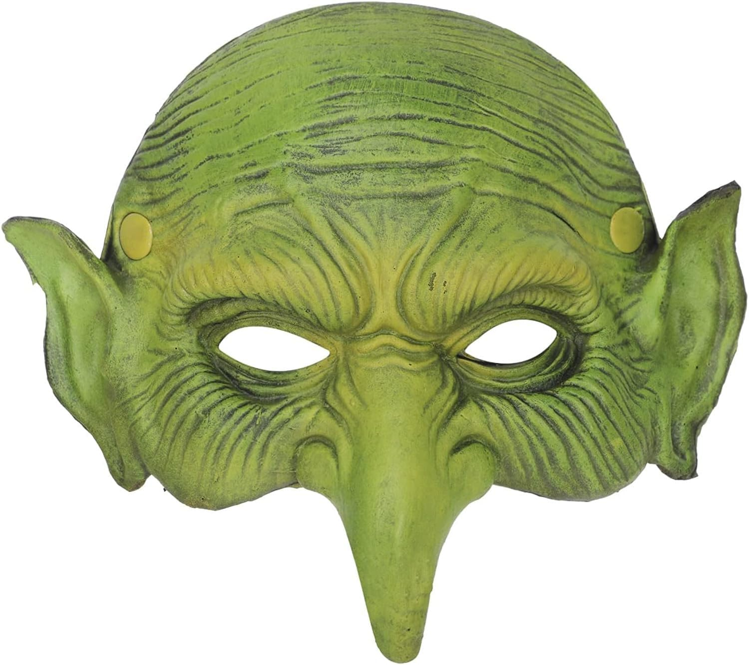 Witch Mask,Goblin Mask PU Foam Half Face Green Goblin Mask Face Cover without Chin for Women Girls Halloween Cosplay Carnival Party Dress up Costume image number 6