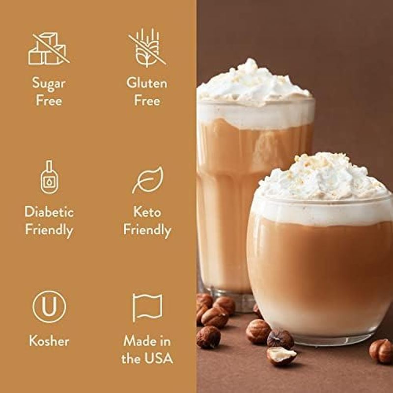 Jordan'S Skinny Syrups Sugar Free Coffee Syrup, Hazlenut Flavor Drink Mix, Zero Calorie Flavoring for Chai Latte, Protein Shake, Food and More, Gluten Free, Keto Friendly, 25.4 Fl Oz, 2 Pack image number 1