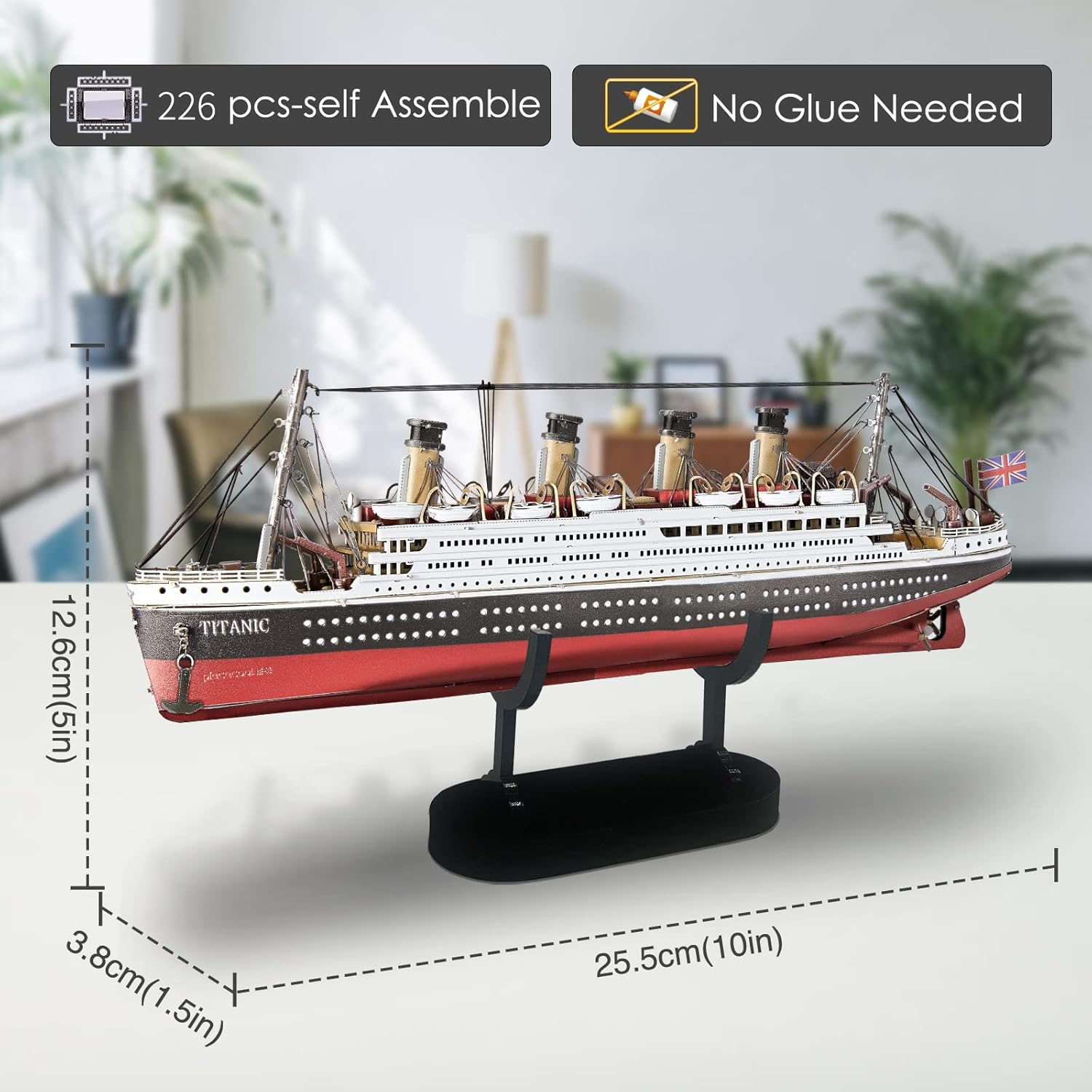 Piececool 3D Puzzles for Adults - Titanic Metal Ship Model Building Kits, Difficult Watercraft Cruise DIY Arts and Crafts Birthday Christams Gifts for Men Women Couples Desk Decor image number 6