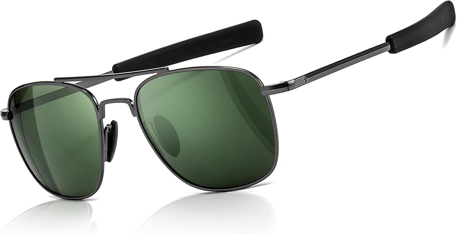 SUNGAIT Men'S Military Style Polarized Pilot Aviator Sunglasses Bayonet Temples image number 2