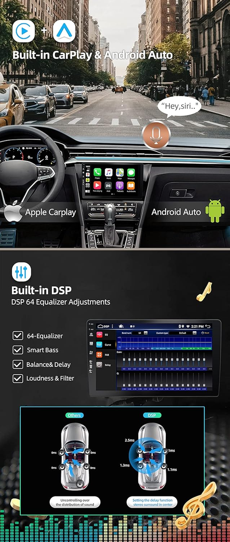 6G+128G - Android 14 IPS Car Stereo for Ford Ranger/Mazda BT50 J97M (2006-2011)/ Everest (2006-2013) - Wireless Carplay/Android Auto - Camera + MIC - 9&rsquo;&rsquo; 2 Din - DAB SWC Fast-Boot 360-CAM image number 4