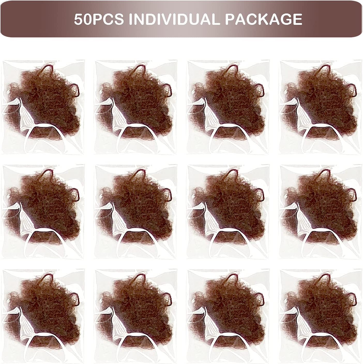 Tonjin 50PCS Hair Nets Bun and 10PCS U Shaped Hair Pins Set, 50Cm Individual Package Invisible Hair Nets Elastic Edge Mesh and 6Cm Hair Bun Pins for Women Girls Ballet Bun Maker Dance(Brown) - Black image number 6