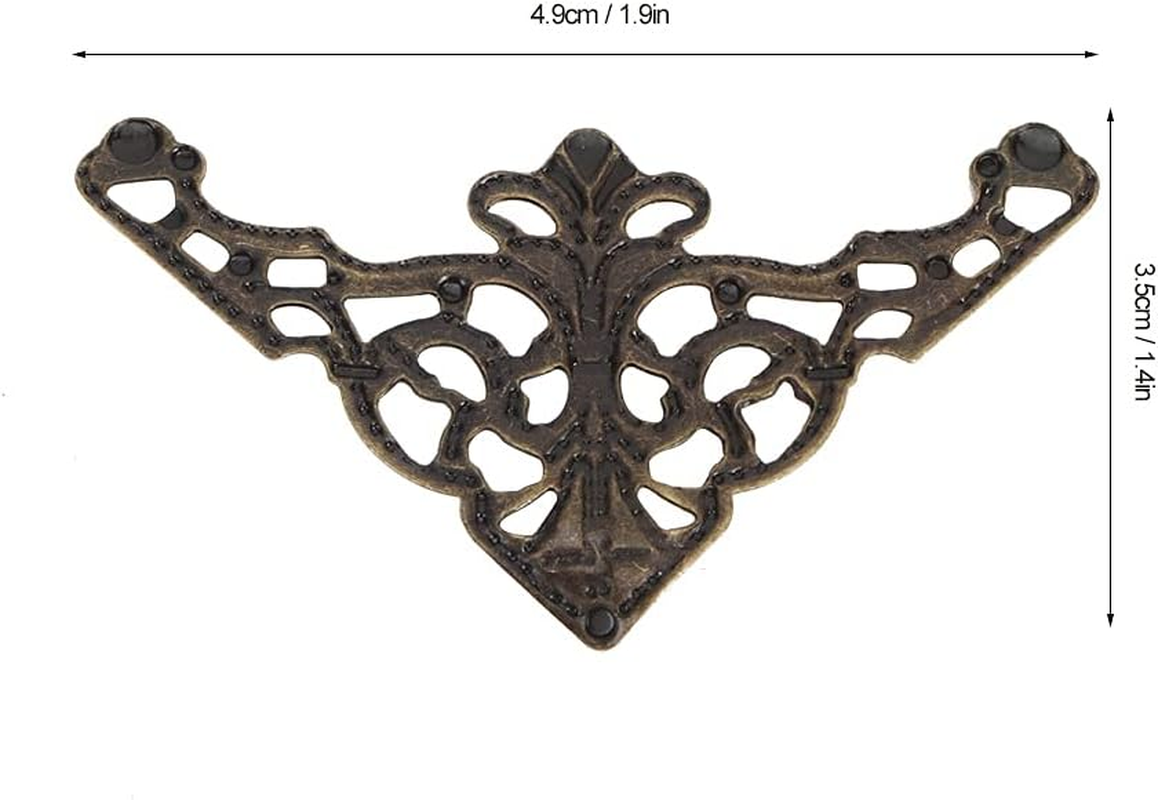 Corner Decorative, Vintage Corners Guards Book Album Edge Cover Flat Iron Decorative Elegant Metal Protectors for Wall Edges Furniture Home Office Decor DIY Wood Products Decoration(Ancient Copper) image number 2