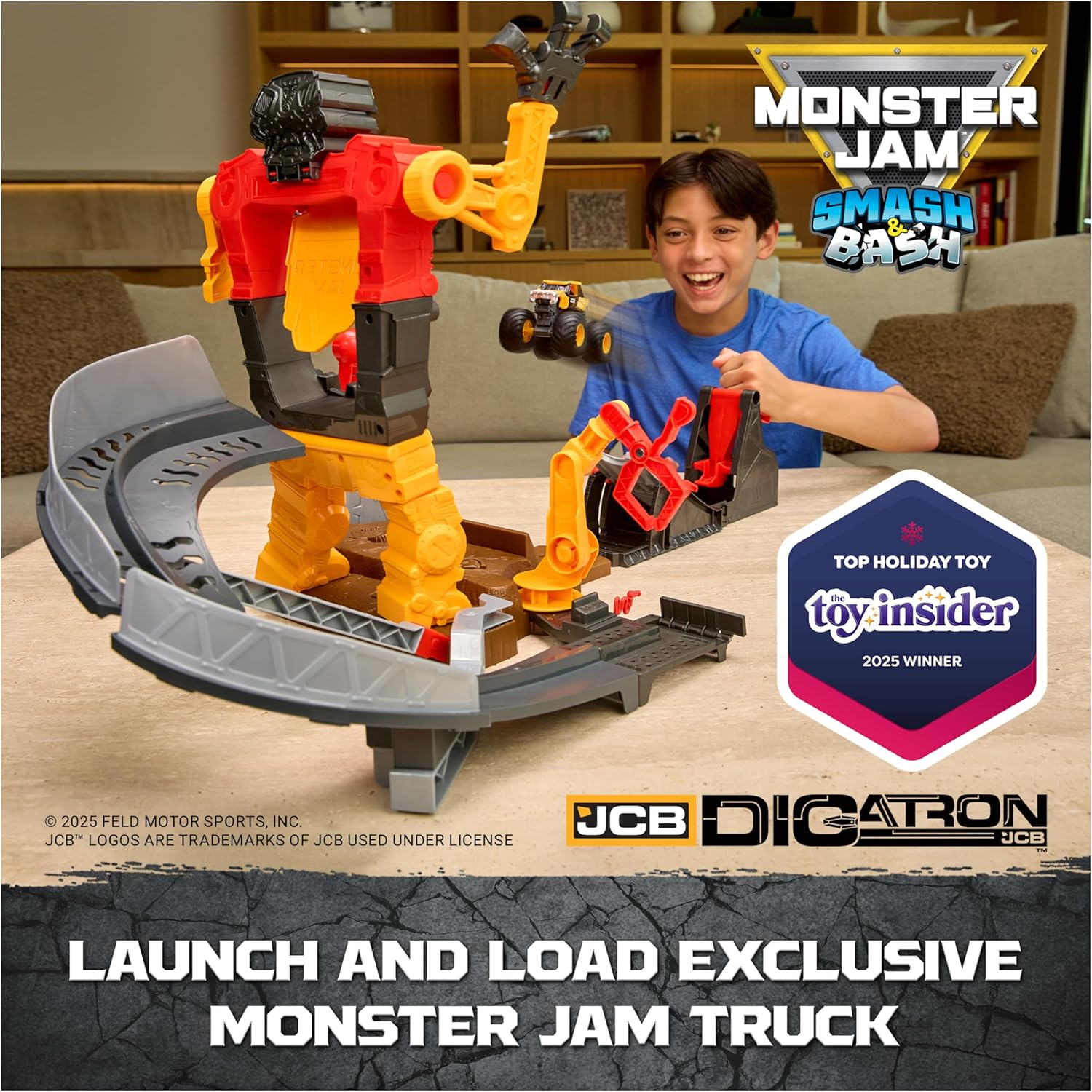 Monster Jam Smash & Bash Smashbot Playset with Launcher, Exclusive 1:64 Scale Monster Truck, 15-Inch Repairable Robot, Kids Toys for Boy and Girls Age 3 and Up image number 6