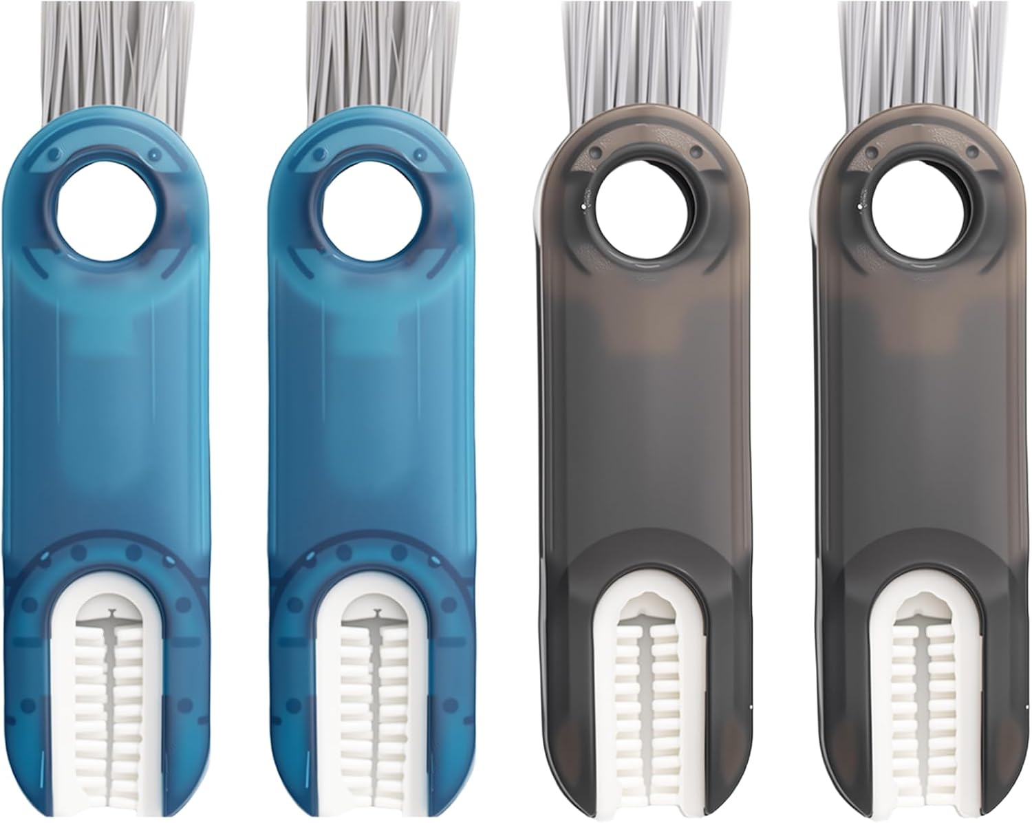 4 Pcs Cup Cleaning Kit &ndash; 3-In-1 Bottle Cleaner Brush Set, Multipurpose Cup Cleaning Brush Kit with Holder, Blue & Gray image number 5
