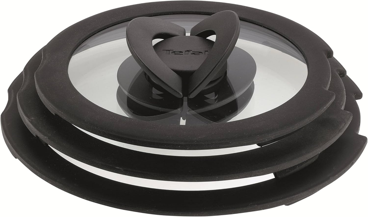 Tefal Ingenio L9931012 3 Piece Glass Lids, 16-18-20 Cm, Black