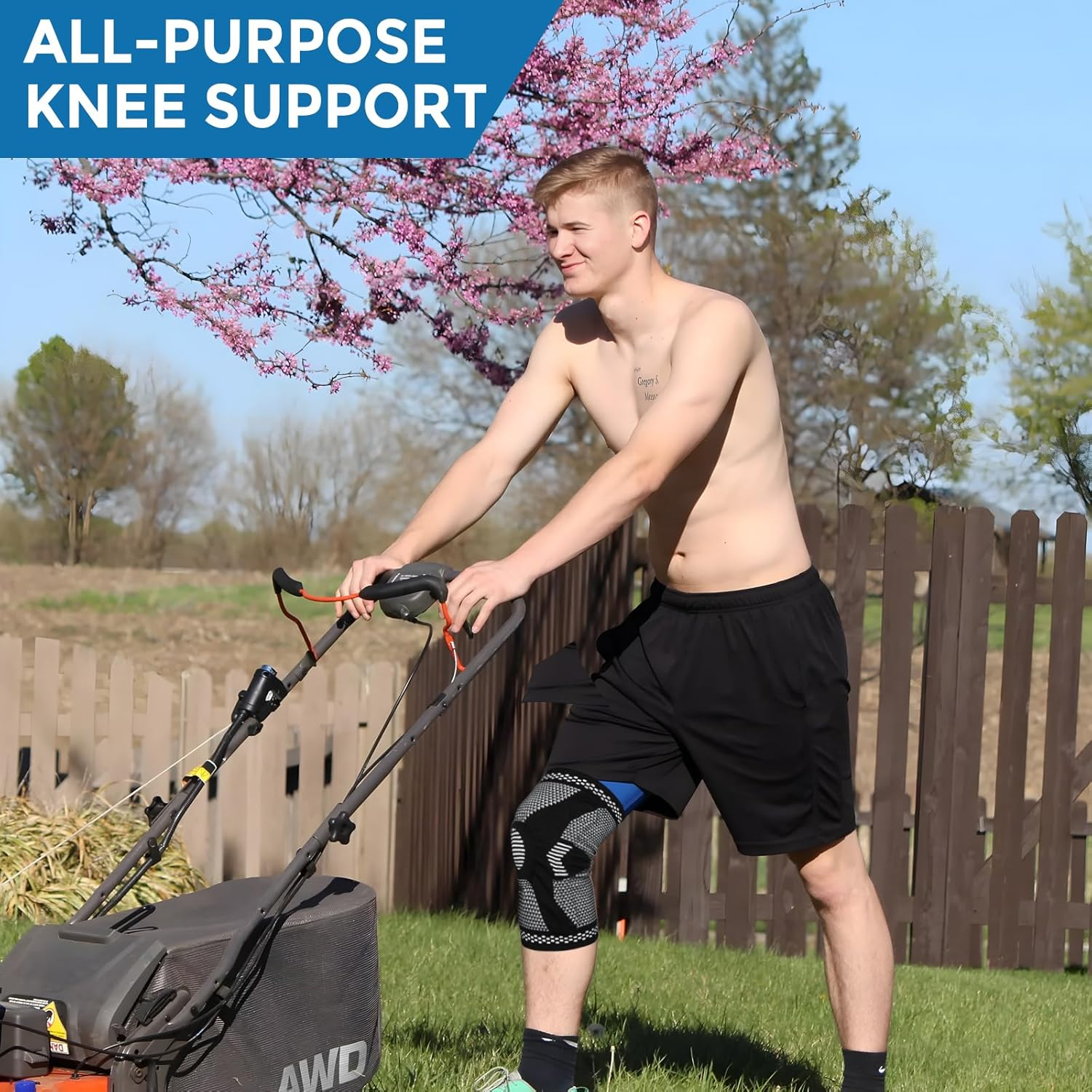 Copper Knee Braces (2-Pack) - Compression Knee Sleeves with Dual Spring Support and Upgraded Silicone Pad, Relieves Knee Pain, Arthritis, and Sports Injuries for Men and Women (X-Large) image number 3