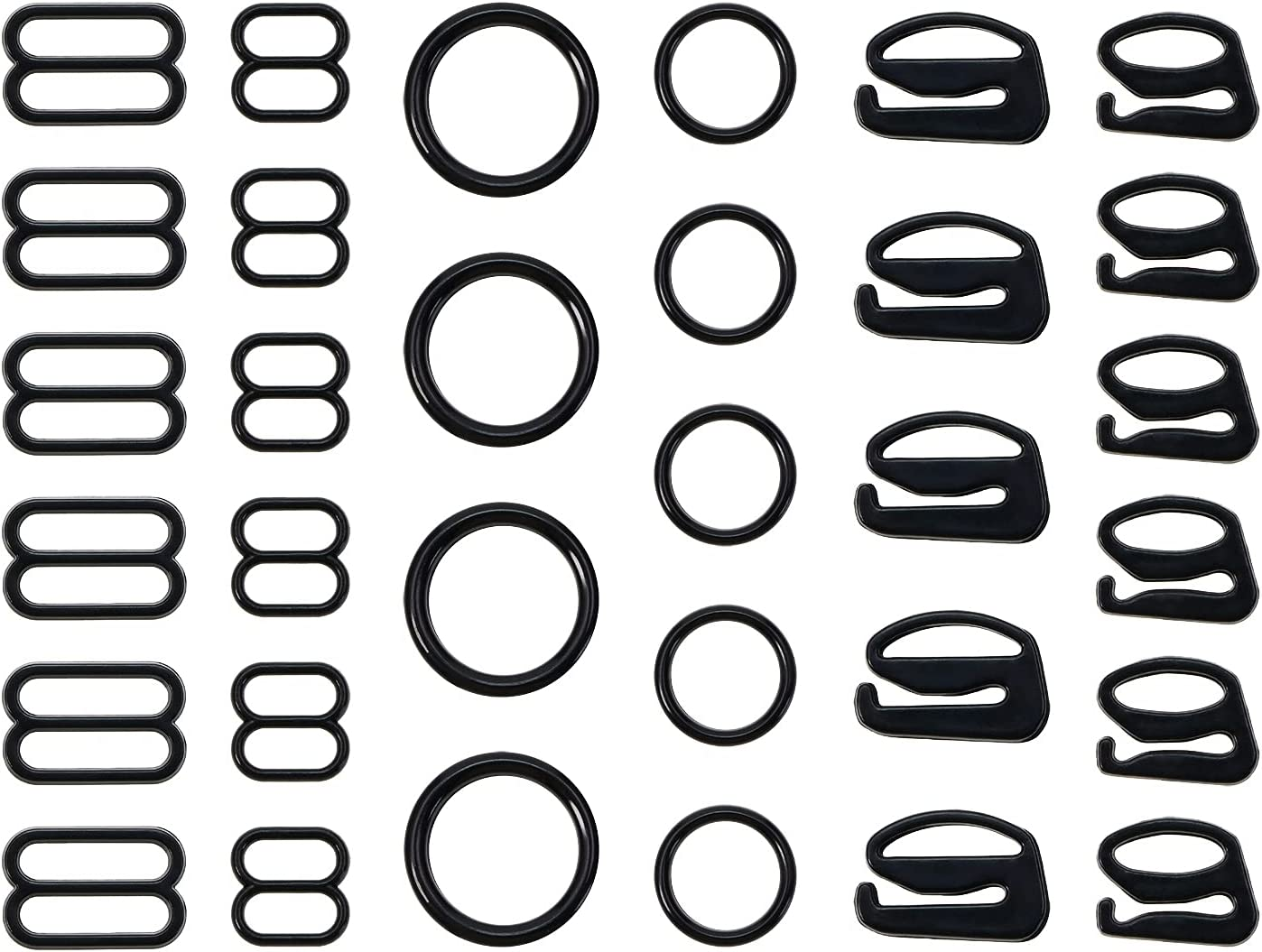 Tupalizy 240PCS Bra Strap Hooks for Sewing Bikini Halter Swimsuit Tops Lingerie Rings Nylon Bathing Suit Clips Clasp Sliders