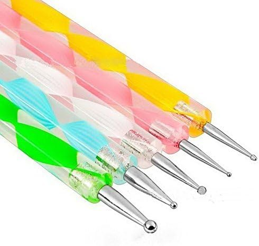 Goliton Nail Art Design Dotting Painting Drawing Polish Brush Pen Dotting Tools Set for Nail Art, Embossing Stylus for Painting (5PCS)