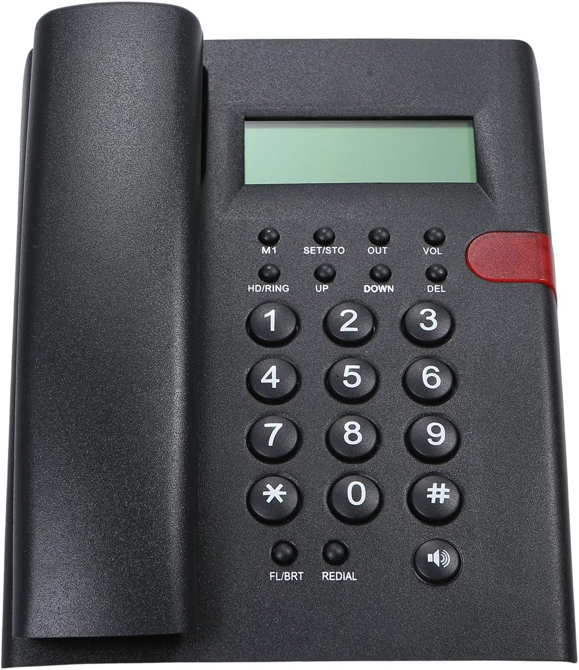 ACAGALA Desktop Battery-Free Landline Telephone with Caller Identification Adjustable LCD Screen Brightness Black(Us Telephone Line) image number 1