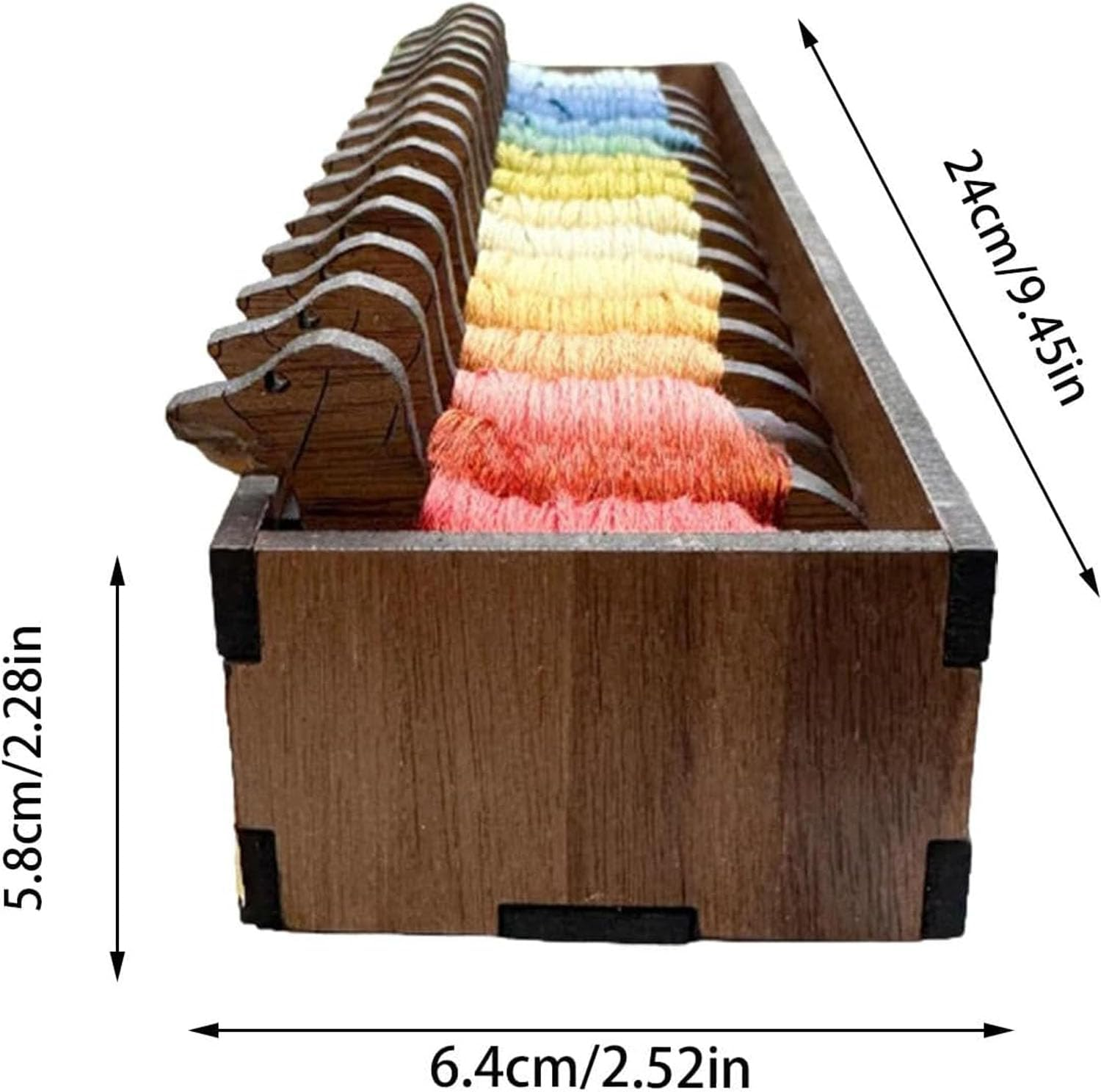 Wooden Animal Bobbin Set, Dachshund Bobbin Set, Embroidery Floss Bobbins, Sewing Thread Organizer, Embroidery Floss Organizer Box with Bobbins (15 Dachshund Spools+Fence) image number 2
