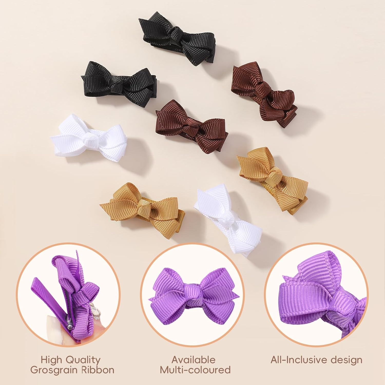 Choicbaby Pack of 40 Hair Clips Girls, 1.2 Inches (3 Cm) Hair Clips Bow Hair Clips Children Girls Hair Accessories for Baby Girls Toddlers image number 2