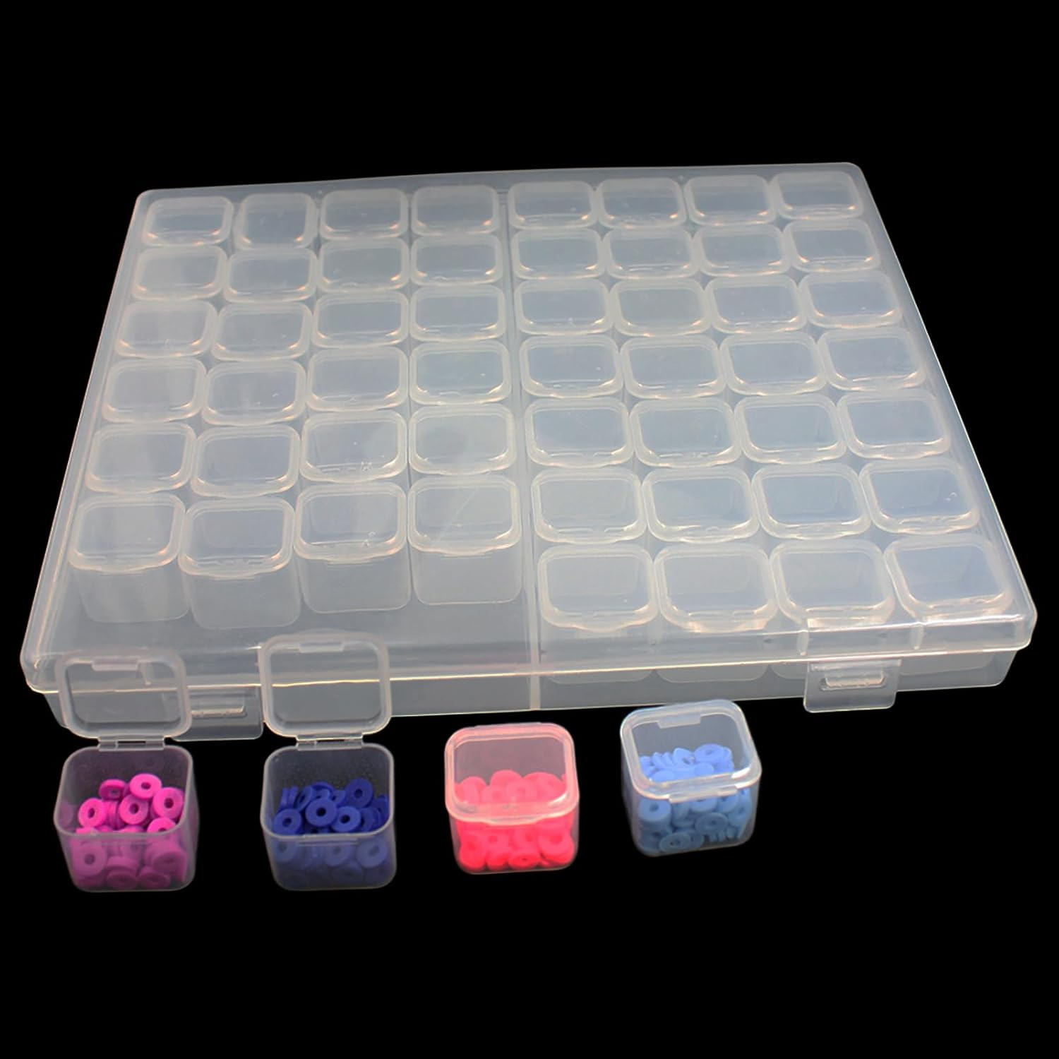 Acbbmns 1Pc 56 Grids Diamond Painting Box Clear Plastic Beads Storage Organizer Box Embroidery Case for Diamond Painting Accessories DIY Rhinestone Beads Nail Art Small Findings image number 4