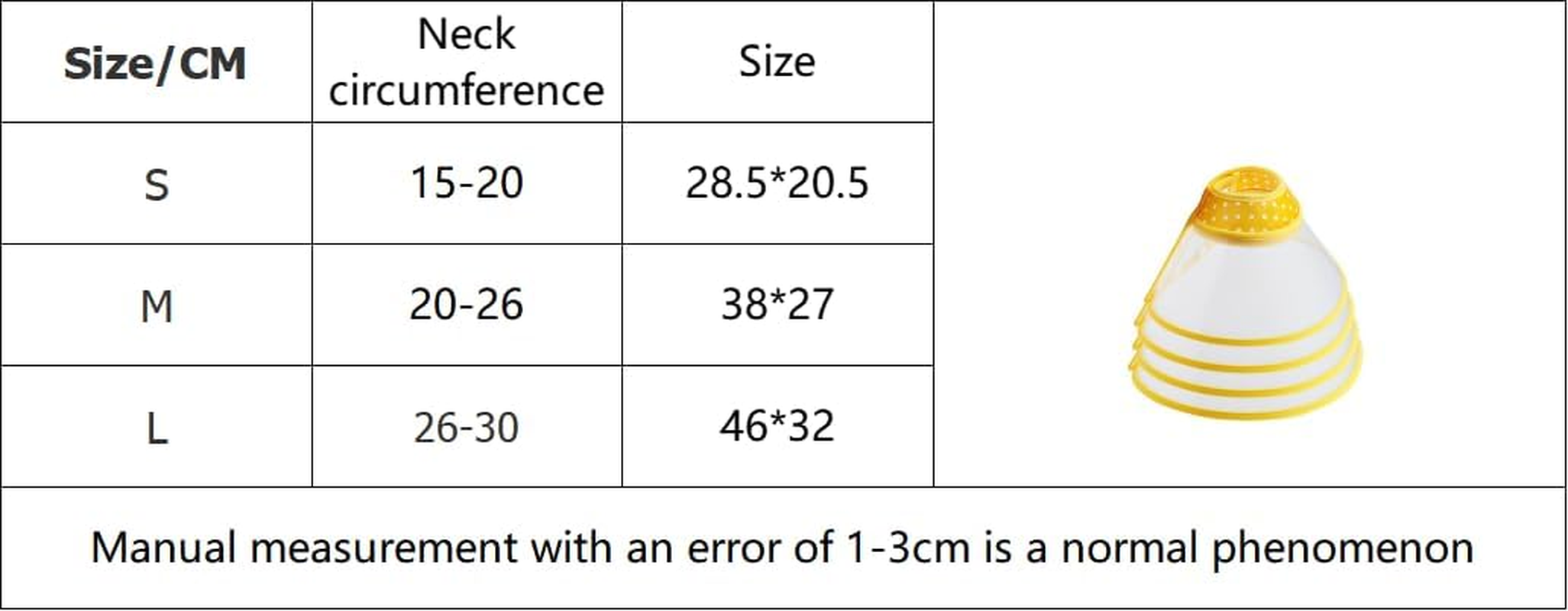 Pet Cone Recovery Dog Cone Adjustable Dog Collar Clear Padded Collar with Breathable Soft Edge, Plastic Puppy Cone Protect the Neck Surgery Recovery, for Cats and Puppies (Yellow, L) image number 2