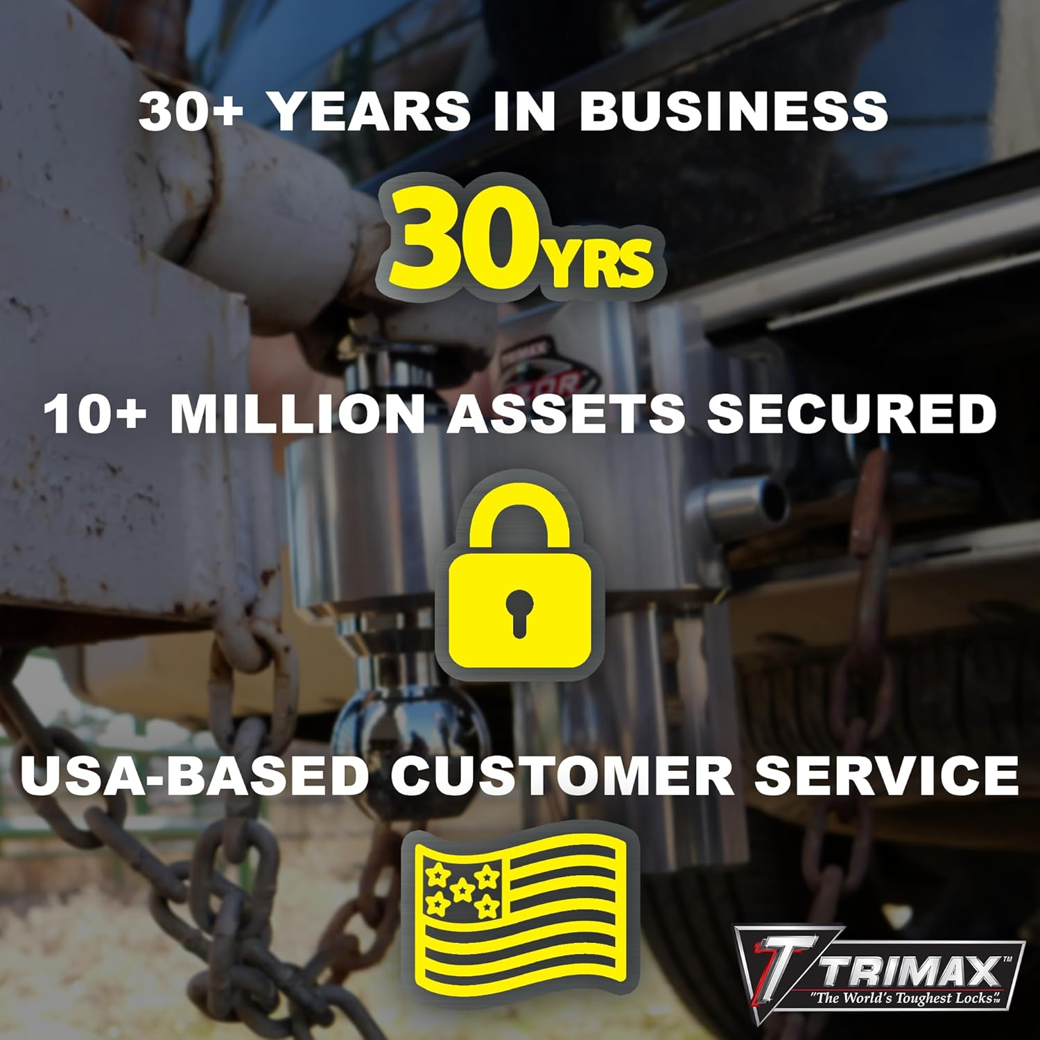 Trimax T5 5/8" Extended Chrome Receiver Lock