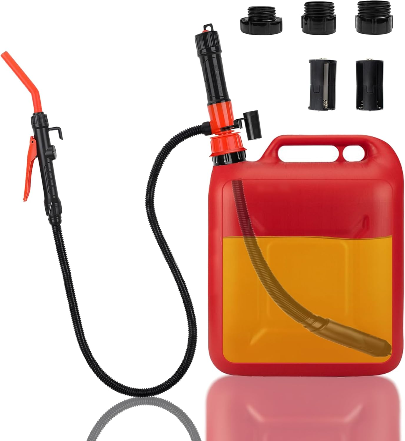 Bestek Battery Powered Gas Can Transfer Pump,2.4 GPM with 3 Adapters,For Cars, Motorcycles, Camping,Electric Siphon Pump for Gasoline, Diesel, Kerosene, Water image number 2