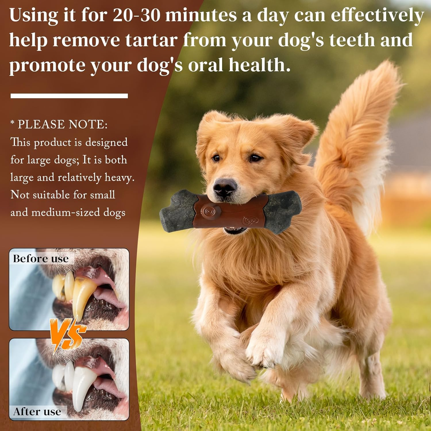 Indestructible Dog Toy for Aggressive Chewers | Tough Nylon Chew Toy for Large Dogs | Teeth Cleaning & Squeaky Dog Toys | Durable Interactive Puppy Toy for Outdoor Fetch Training image number 4