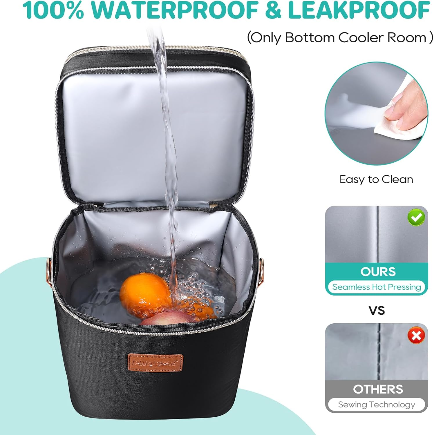 PIIOSER Breastmilk Cooler Bag with Ice Pack Fits 6 Baby Bottles up to 9 Ounce, Insulated Baby Bottle Tote Bags, Double Layer Waterproof Leak-Proof with Shoulder Strap for Nursing &Working Mom - Cream image number 6