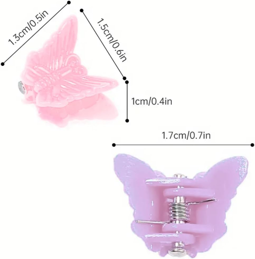 Mini Butterfly Hair Clips 50Pc - Pastel Hair Claw Clips 90S Y2K Inspired 50Pc Assorted Colours