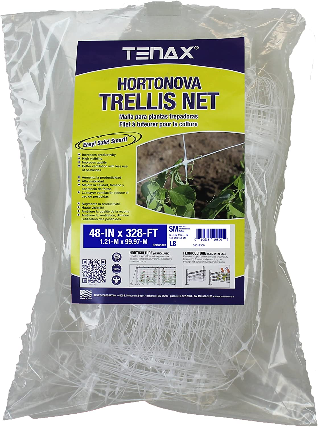 Tenax 100521793 Hortonova SM Plant Trellis Net, 48" X 328' White image number 5