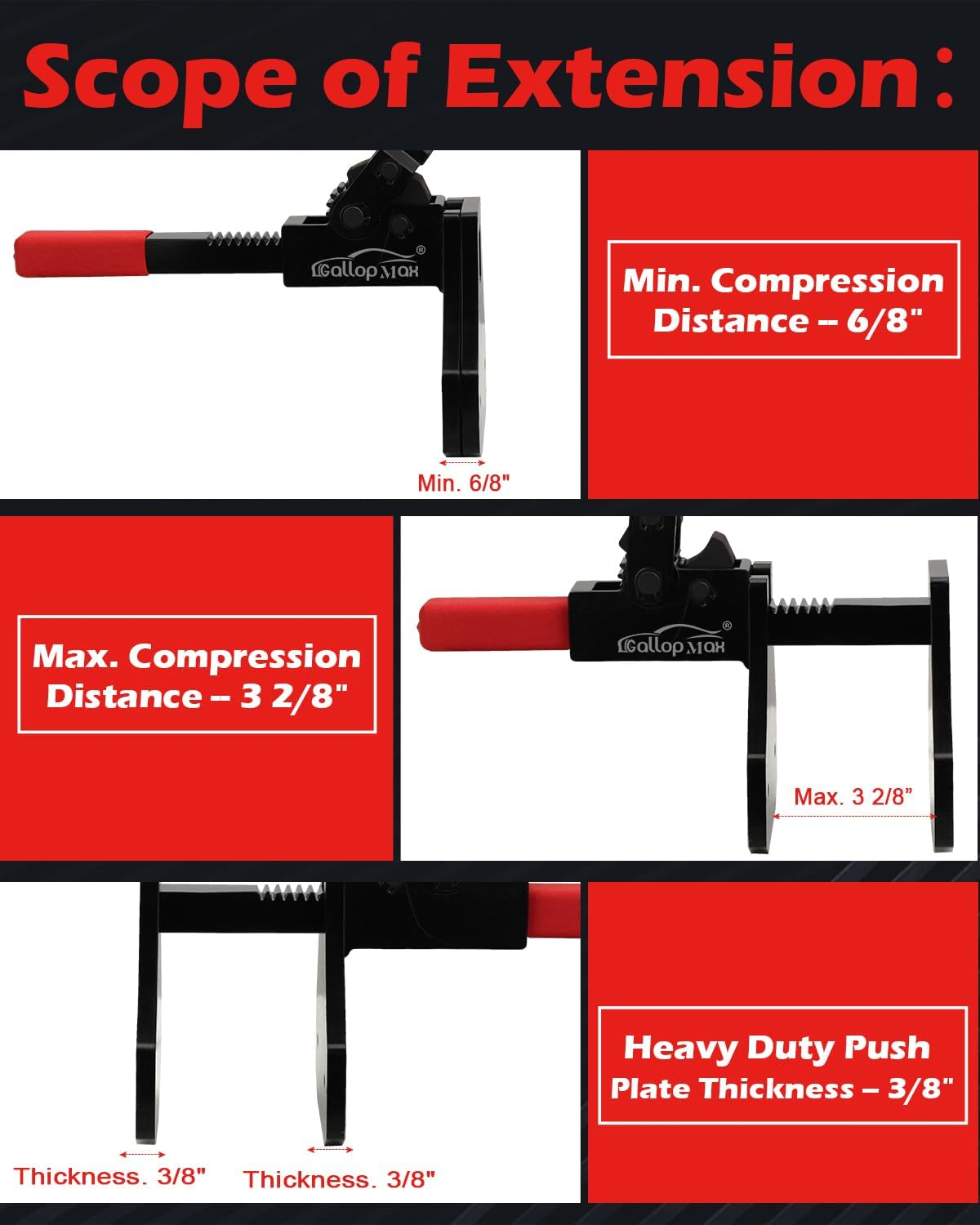 Brake Caliper Compression Tool Multi Piston Brake Pad Spreader Heavy Duty Brake Caliper Tool, Patented image number 4