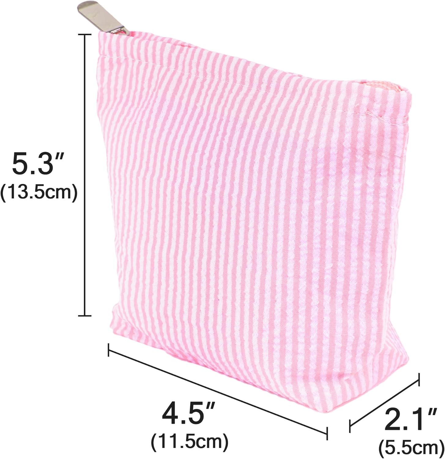 Reignsword 2 Pack Travel Cosmetic Bag, Fashion Stripes Makeup Bag Organizer, Portable Toiletry Bag Zipper Pouch for Women (Black & Pink) image number 4