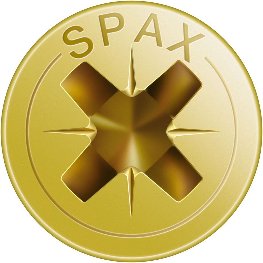 SPAX Universal Screws, 3.5 X 20 Mm, 200 Pieces, Phillips Z2, Countersunk Head, Full Thread, 4CUT, YELLOX A2L, Yellow-Galvanised, 1081020350203 image number 4