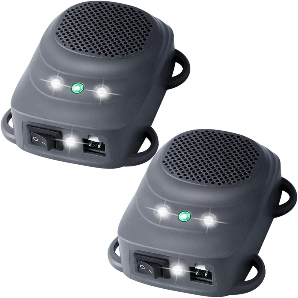 Angveirt Rodent Repellent for Car Engine Ultrasonic Mouse Repellent Rat Deterrent for Car under Hood Animal Repeller Vehicle Wires RV Protection Pest Control for 12V 24V Car Battery Grey, 2 Pack image number 6