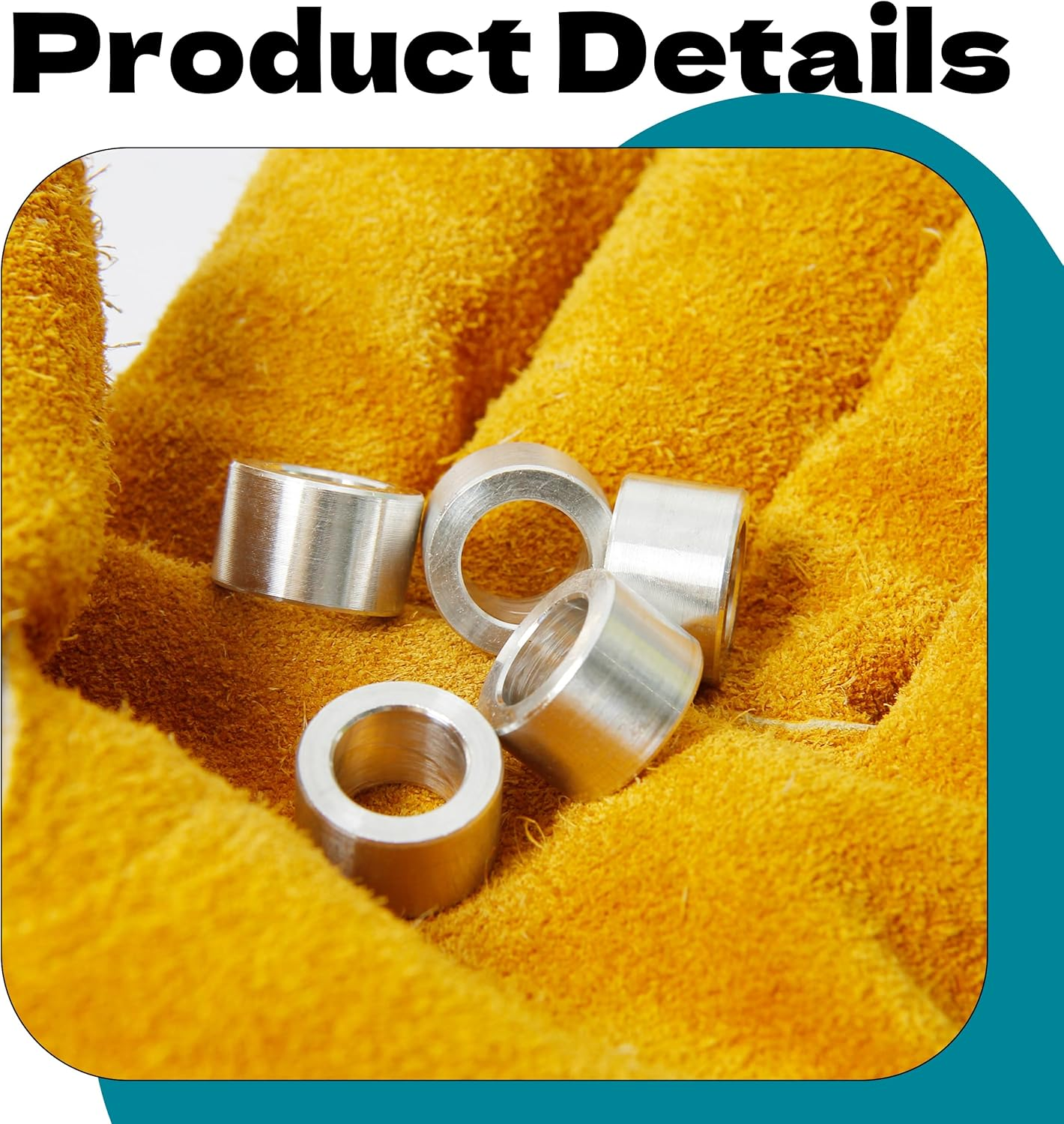 5Pcs M10 Aluminum Spacers, Metal Spacer Aluminum round 10.2Mm ID X 16Mm OD X 10Mm L Thickness Screw Standoff for M10 Screw Bolts Silver image number 2