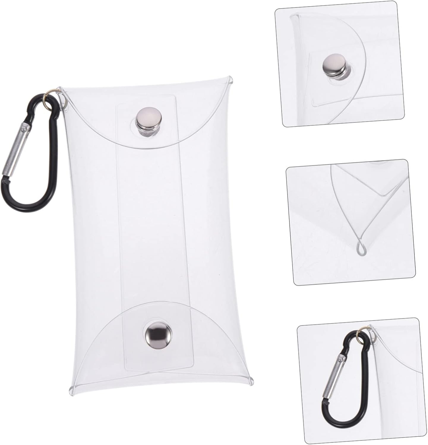 SHERCHPRY 4Pcs Coin Purse See through Keys Bag for Women Small Change Purse Hanging Hook for Travel Toiletries image number 5