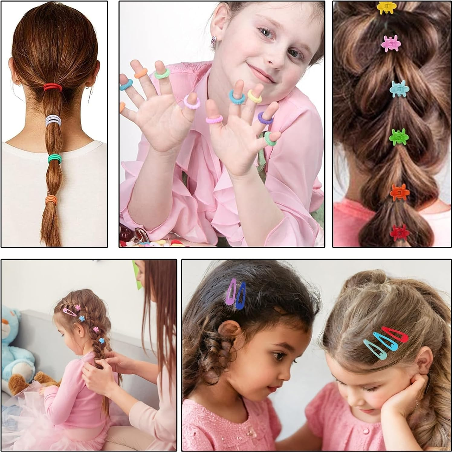 780-Piece Hair Accessories Set for Girls &ndash; Includes Bow Clips, Flower Hair Clips, and Elastic Hair Ties &ndash; Multi-Colored for Kids and Toddlers image number 2