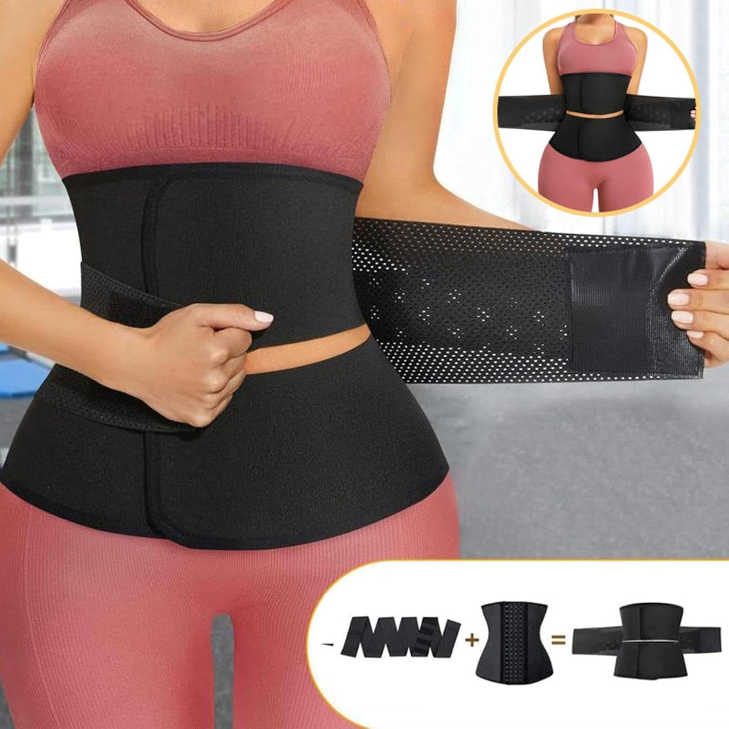 Waist Belt for Women | Waist Cincher Waist Belt - Waist Wrap Back Support Belts, Body Shaper Ab Belt Tummy Control for Women Men image number 5