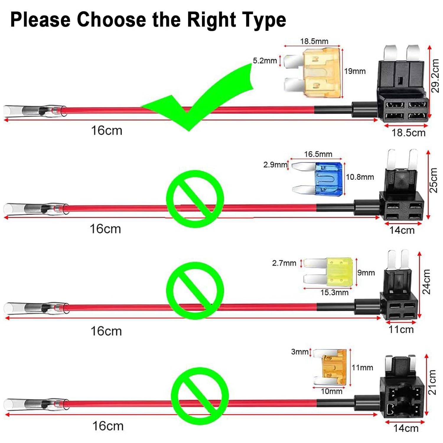 Tuoyi 4 Pieces 12V-24V Low Profile Add-A-Circuit Fuse Tap, Miniature Piggy Back Blade Fuse Holder with Wire Harness,6 Pcs Fuse (3A 5A 7.5A 10A 15A 20A) and Fuse Puller image number 4