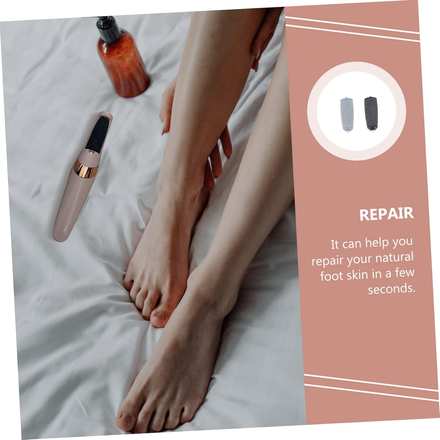 WOFASHPURET 6Pcs Foot Grinder Replacement Heads Pedicure Tools Replacement Rollers Foot Exfoliator image number 1