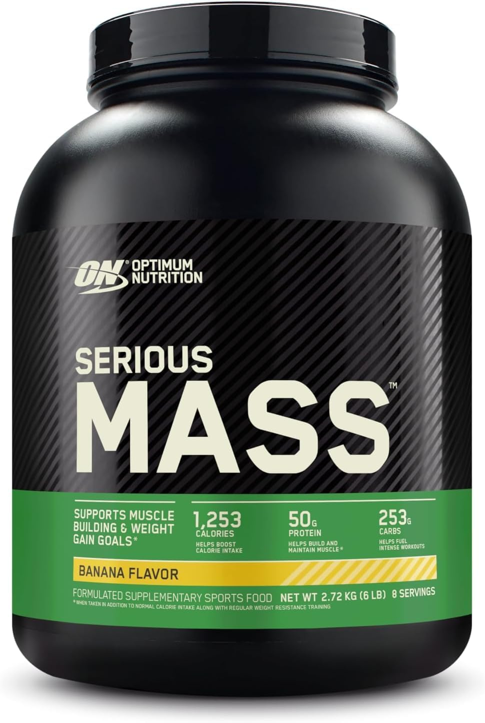OPTIMUM NUTRITION Serious Mass Protein Powder Gainer, Banana, 2.72Kg - [2024/2025 Plastic Neck Band Packaging May Vary] image number 1
