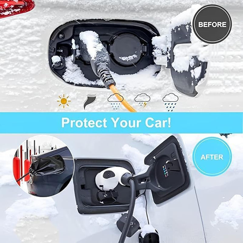 WEZCHUGHAOL EV Charger Plug Port Cover, Electric Car Charging Accessories, Waterproof Outdoor EV Charger Cover, Rain Sun UV Snow Dust All Weather Protection, Magnetic Adhesion for Electric Vehicle image number 3