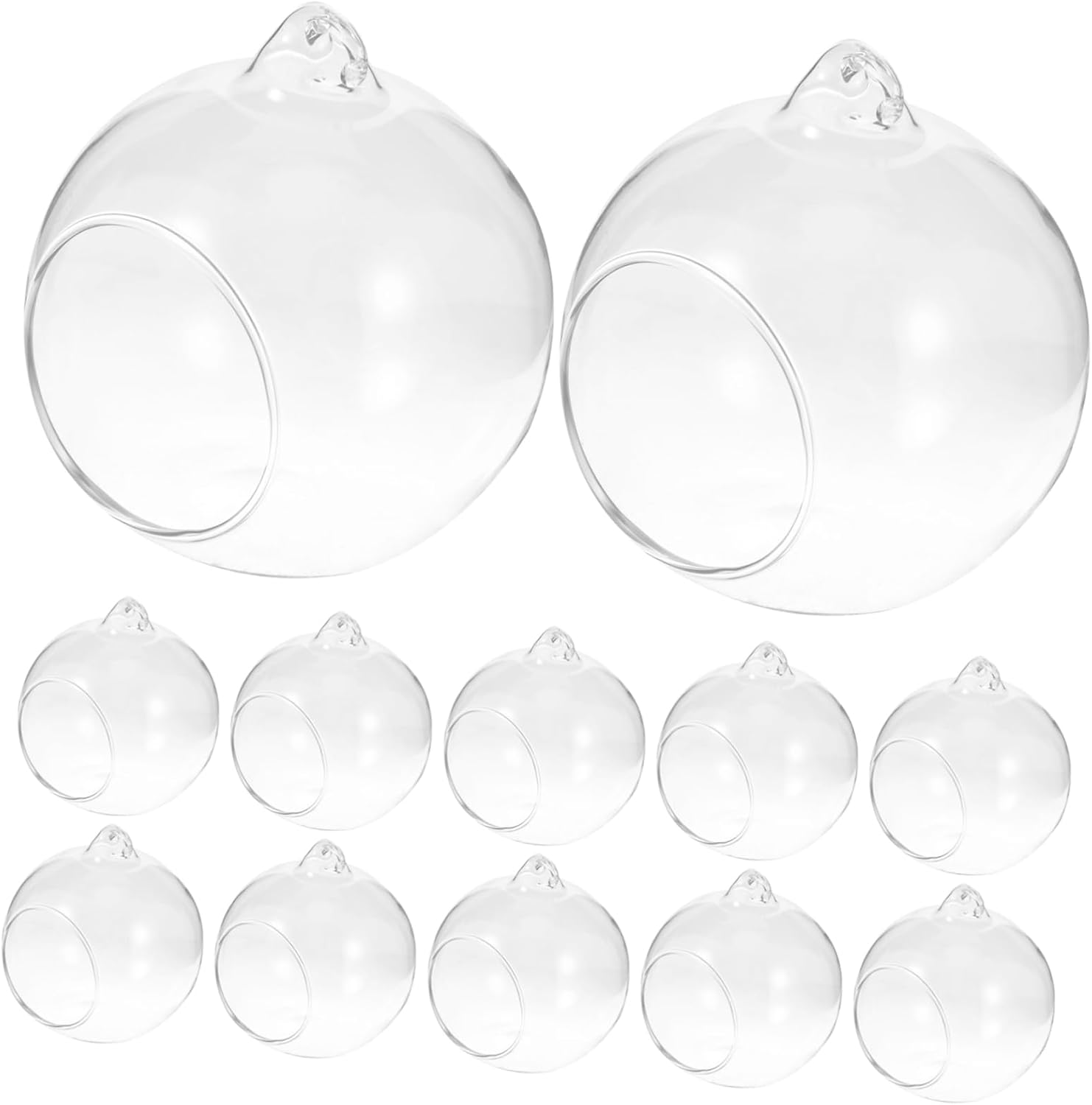 Kisangel 12Pcs Hanging Glass Plant Globe Clear Terrarium Vase Small Air Plant Terrarium for DIY Garden Home Decor image number 1