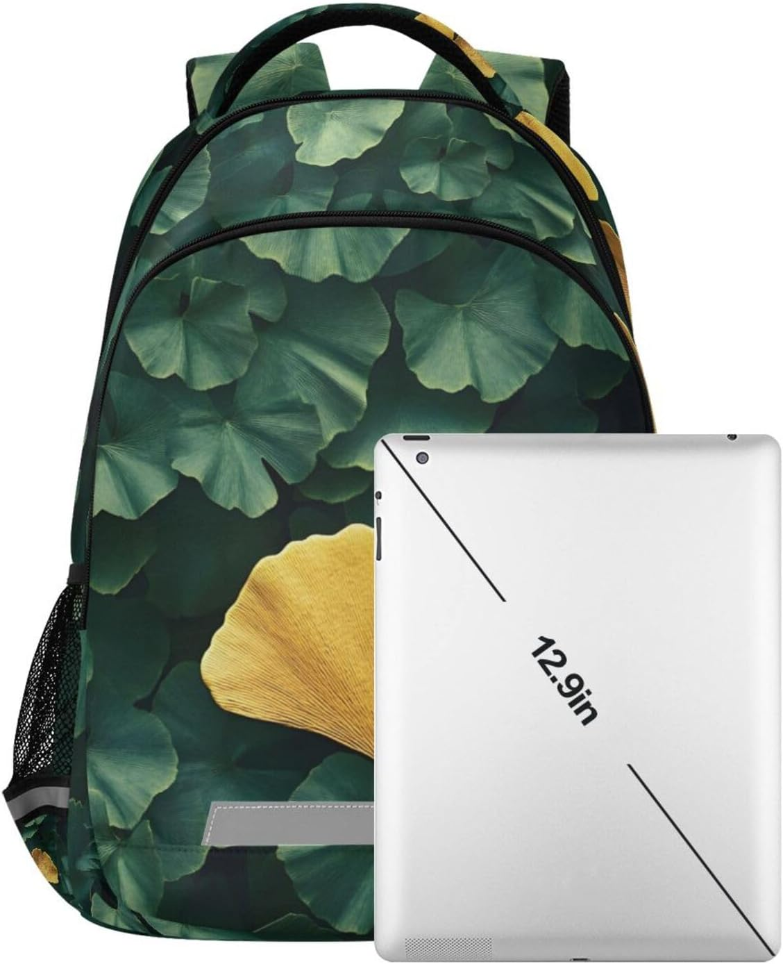 AIXIWAWA Travel Backpack (Ginkgo Green Gold) for Women Men, Laptop Backpack Daypacks with Padded Straps and Back 11.6&times;4.9&times;16.7 IN, Multicolor, 11.6&times;6.9&times;16.7Inch image number 1
