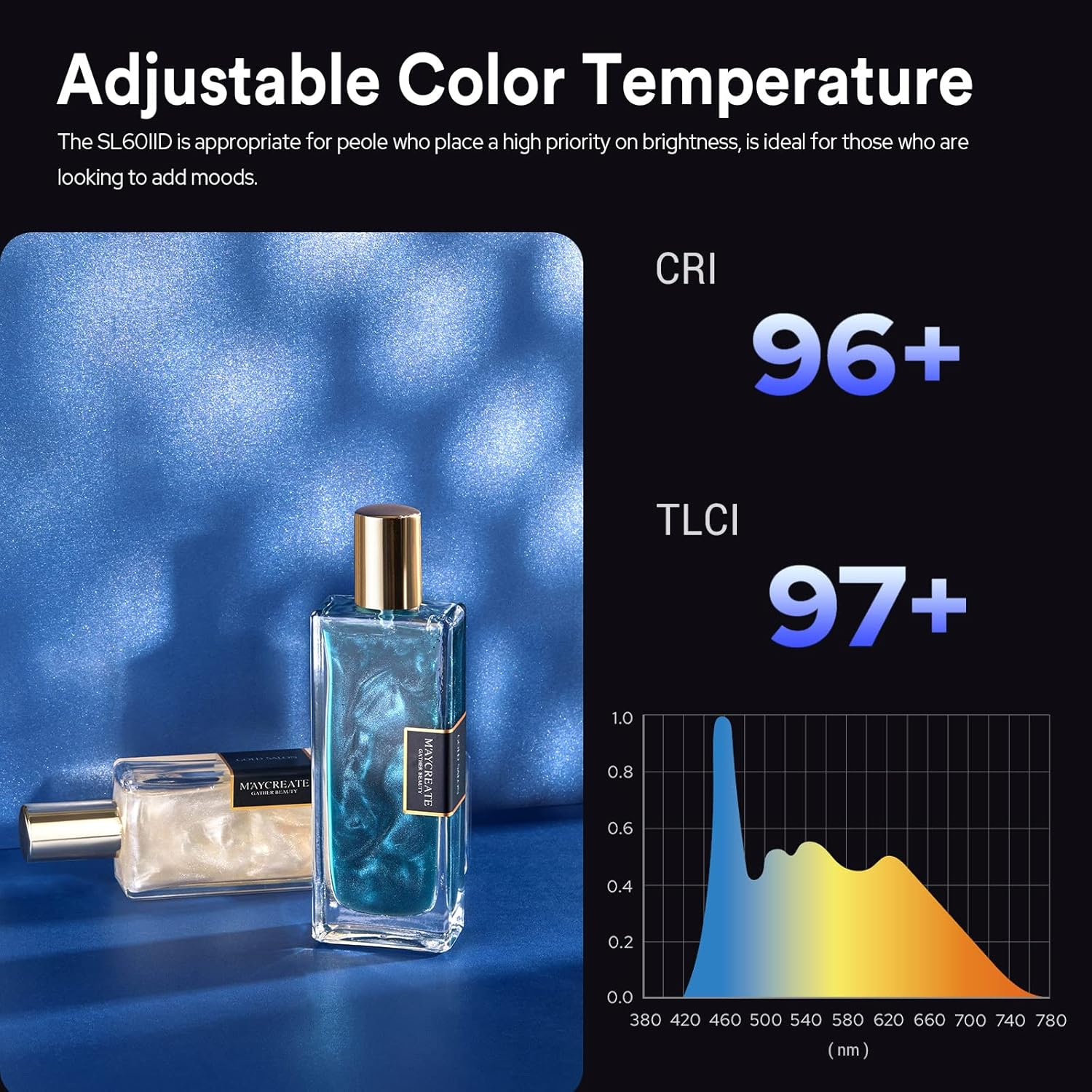 Godox SL60IID 70W COB LED Video Light Daylight, 5600K, 8 FX Effects, 2.4G Wireless, APP Control, Stronger Output, More Slient, Bowens Mount Led Continuous Video Light for Video Recording, Photography image number 4