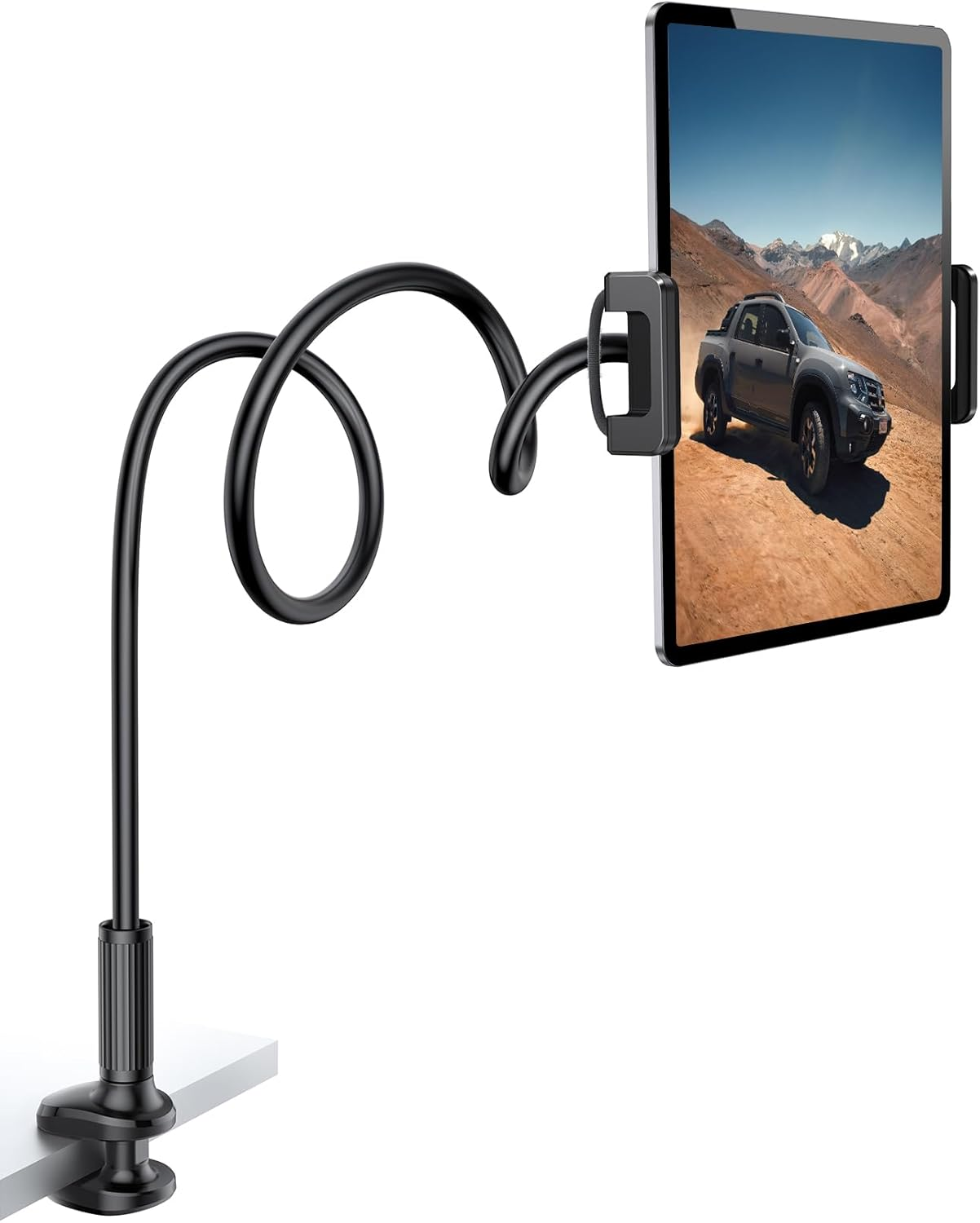 Lamicall Gooseneck Tablet Holder Mount : Flexible Arm Clip I Pad Stand for Bed, Tablet Mount for Desk Table, Compatible with Ipad Pro 11", Mini Air, Galaxy Tabs More 4.7 to 10.5" Phones and Devices