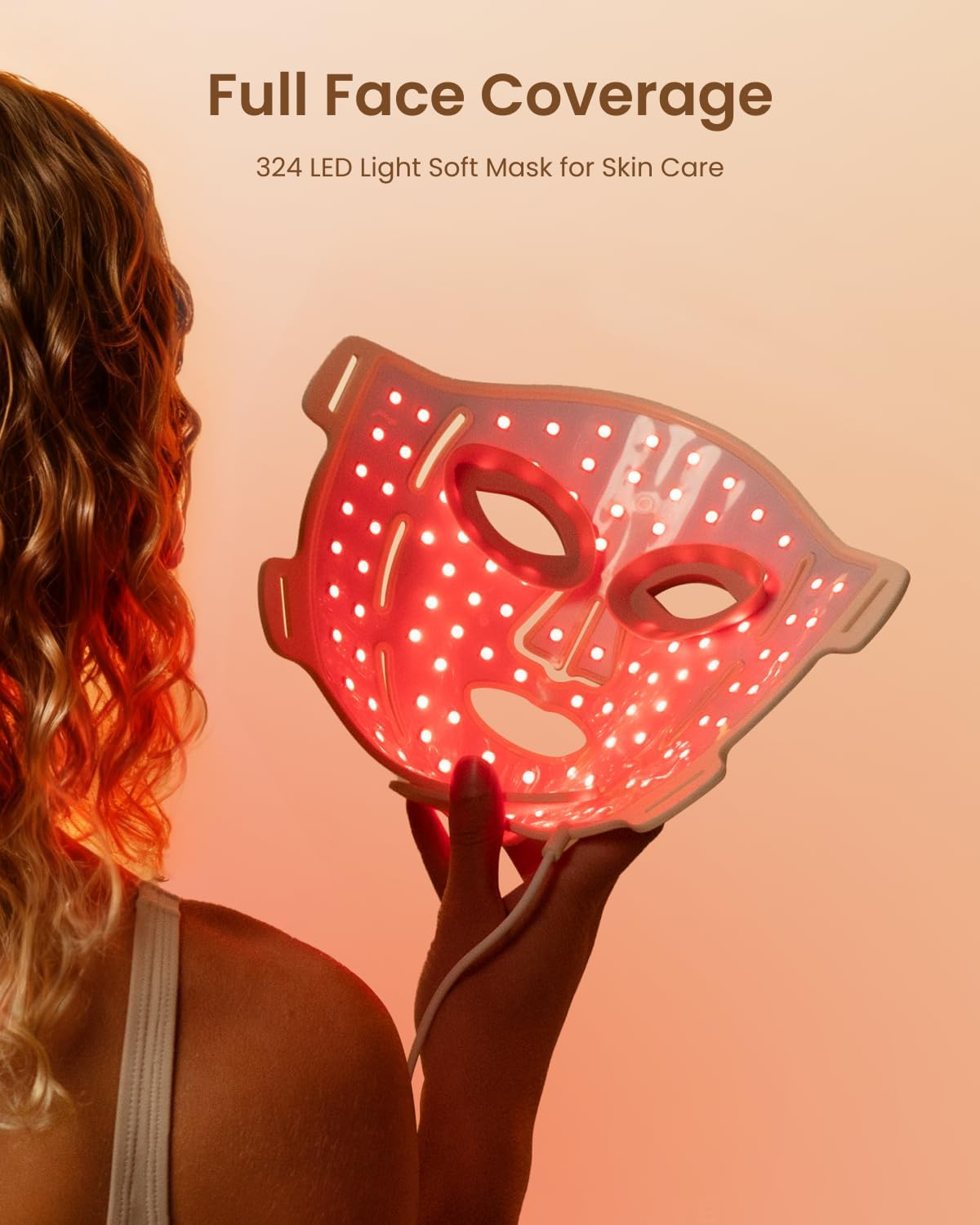 RENPHO Red Light Soft Mask, 630Nm/415Nm/850Nm Light Mask with 3 Wavelength Combinations, Lamp for Anytime