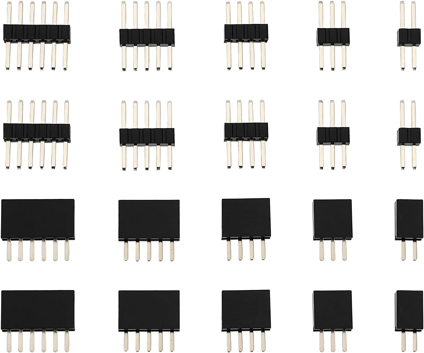 Ecsing 50 Pairs RM 1.27Mm Miniature Connectors Plug and Socket Set Includes 10 Pairs Each of 2 3 4 5 6 Pins Plugs and Sockets for Repairment and DIY image number 4